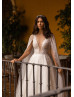 Beaded Ivory Lace Tulle Sexy Luxurious Wedding Dress